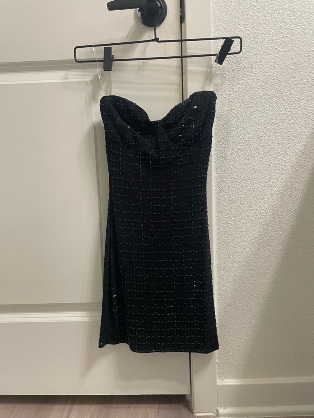 NWT Windsor Black Strapless Embellished Mini Dress